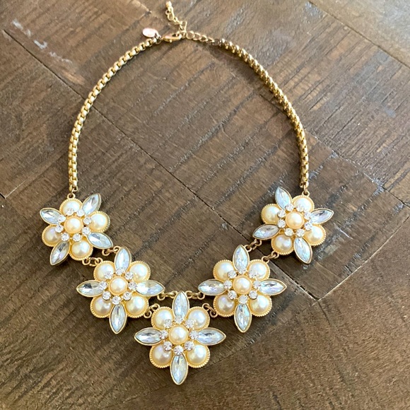 Rhinestone and Faux Pearl Statement Necklace - Picture 6 of 7